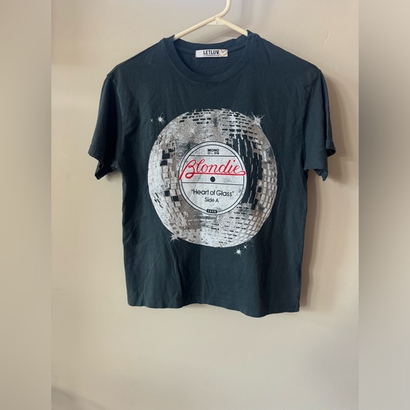 Daydreamer Blondie Heart of Glass Disco Ball Boyfriend Tee Size XXS - Picture 2 of 3
